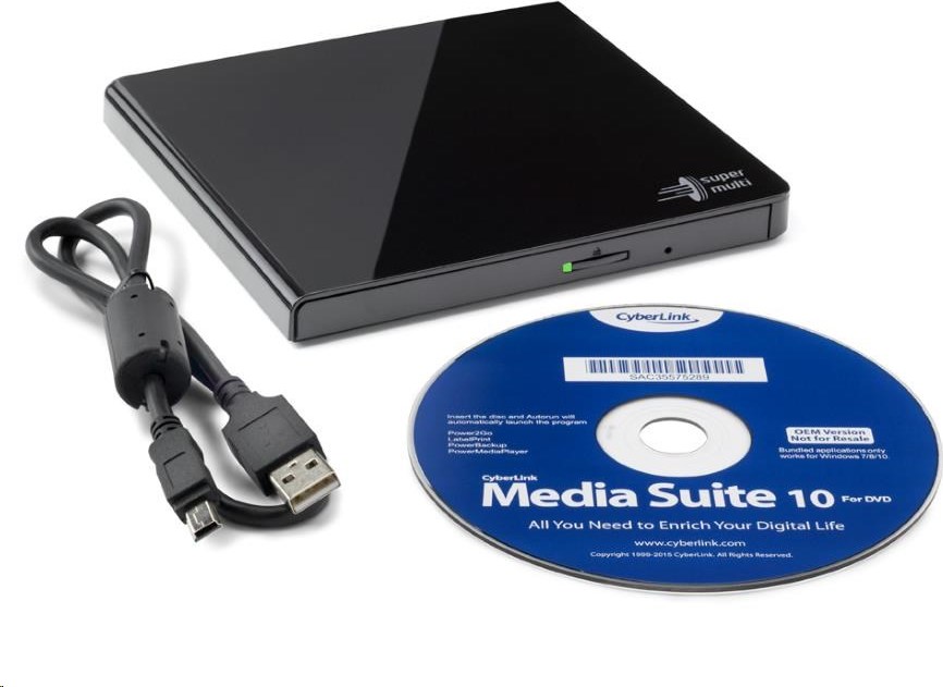 Hitachi-LG HITACHI LG - externá mechanika DVD-W/CD-RW/DVD±R/±RW/RAM GP57EB40, Slim, čierna, box+SW