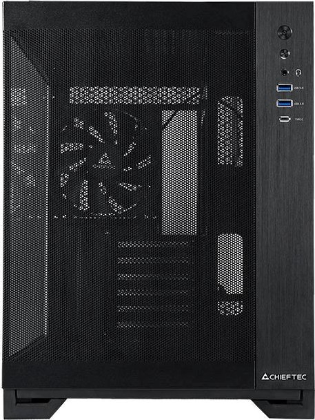 CHIEFTEC skříň VISIO AIR, ATX, 1x USB-C 3.2, 2x USB 3.0, 3x 140mm Fan, černá