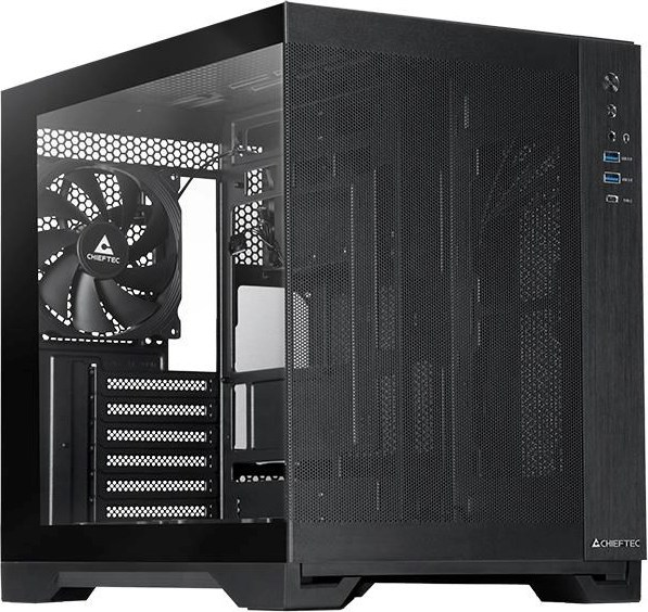 CHIEFTEC skříň VISIO AIR, ATX, 1x USB-C 3.2, 2x USB 3.0, 3x 140mm Fan, černá