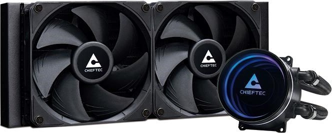 CHIEFTEC vodní chlazení CPU Iceberg 240 Dark, 2x120mm, ARGB vodní blok, LGA1851, AM5, černá