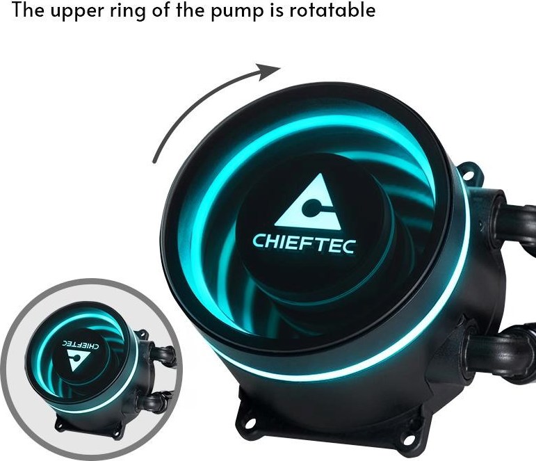CHIEFTEC vodní chlazení CPU Iceberg 360, 2x360mm ARGB, ARGB vodní blok, LGA1851, AM5, černá