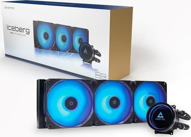 CHIEFTEC vodní chlazení CPU Iceberg 360, 2x360mm ARGB, ARGB vodní blok, LGA1851, AM5, černá