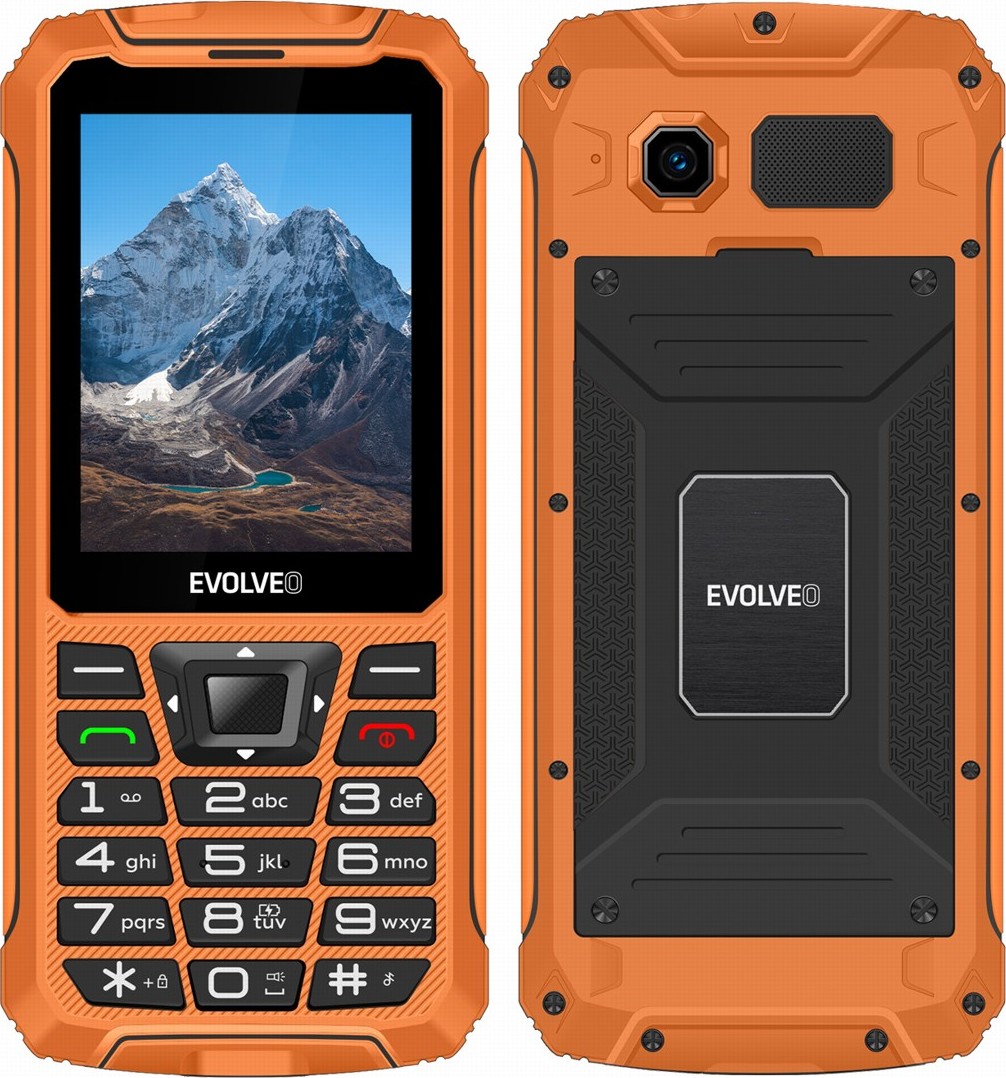 EVOLVEO StrongPhone Z6, vodotěsný odolný Dual SIM telefon, oranžová