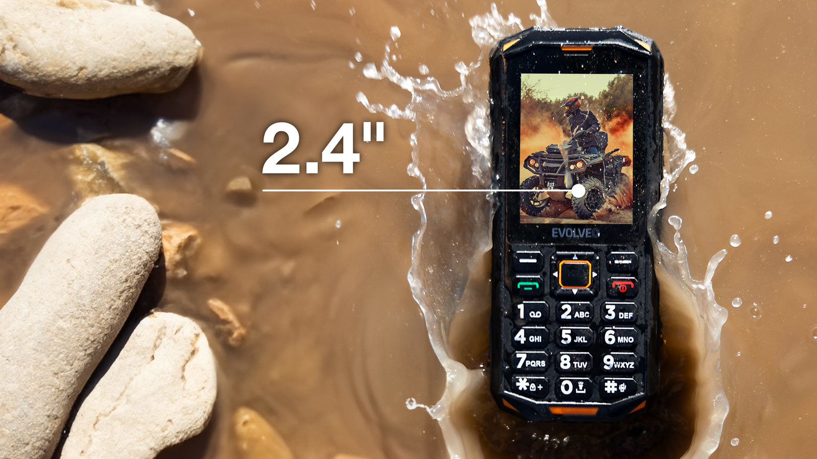 EVOLVEO StrongPhone X5, vodotěsný odolný Dual SIM telefon, černo-zelená