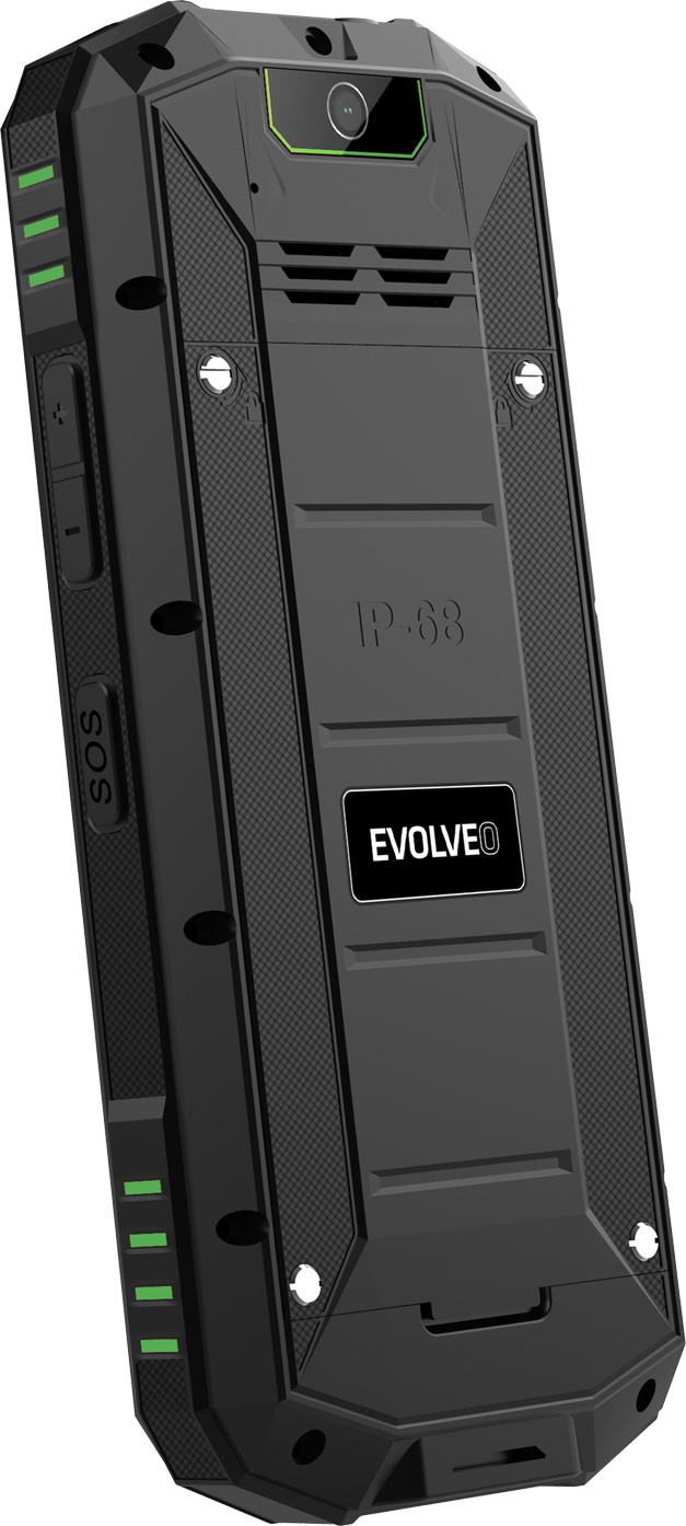 EVOLVEO StrongPhone X5, vodotěsný odolný Dual SIM telefon, černo-zelená