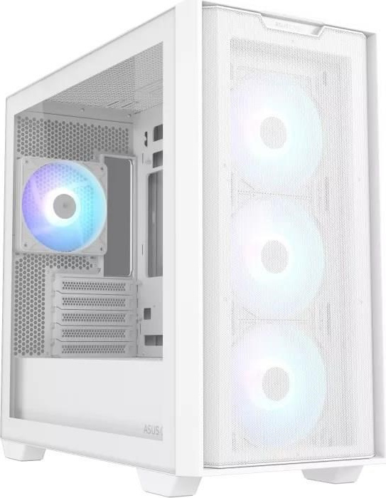ASUS case A21 PLUS, Mini Tower, průhledná bočnice, 4x 120mm ARGB Fan, bílá