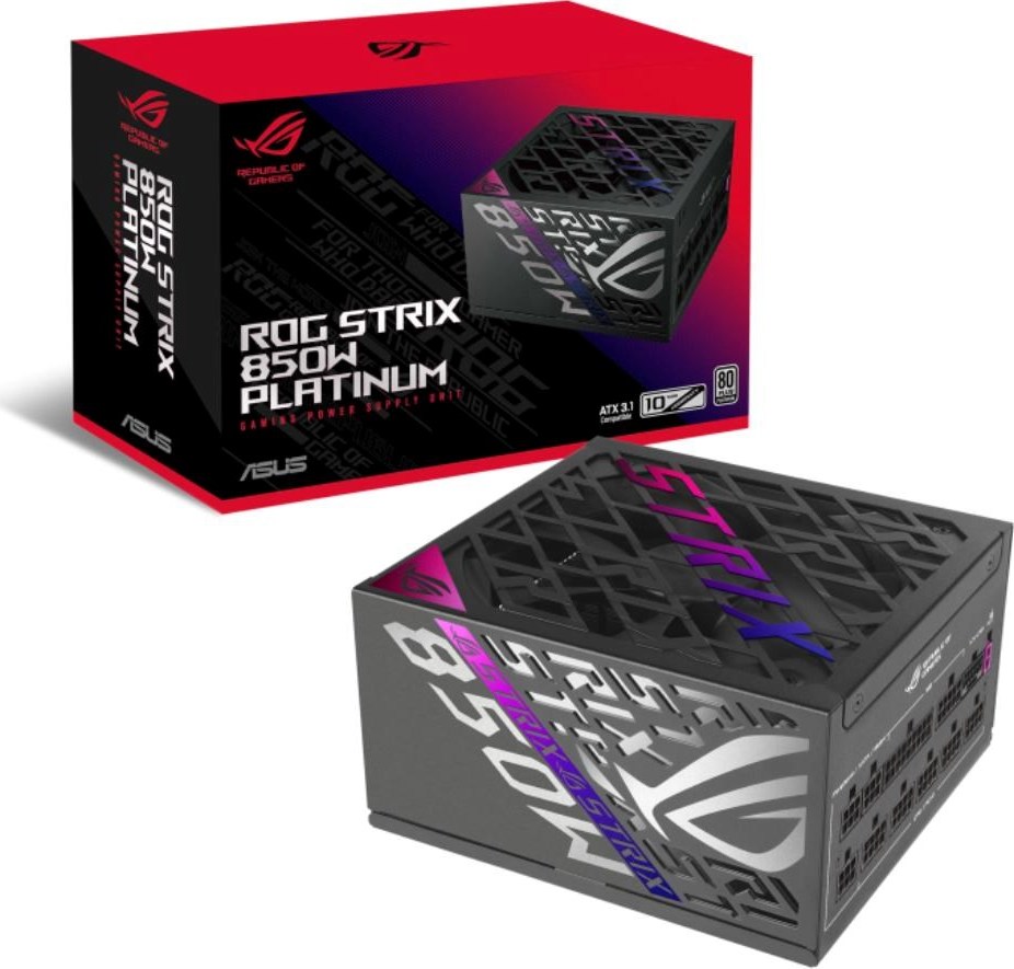 ASUS zdroj ROG STRIX 850W, 120mm, 80Plus Platinum, černá
