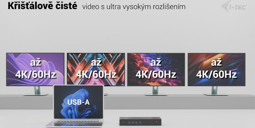 i-tec Universal 5x 4K Display Docking Station, Power Delivery 100W