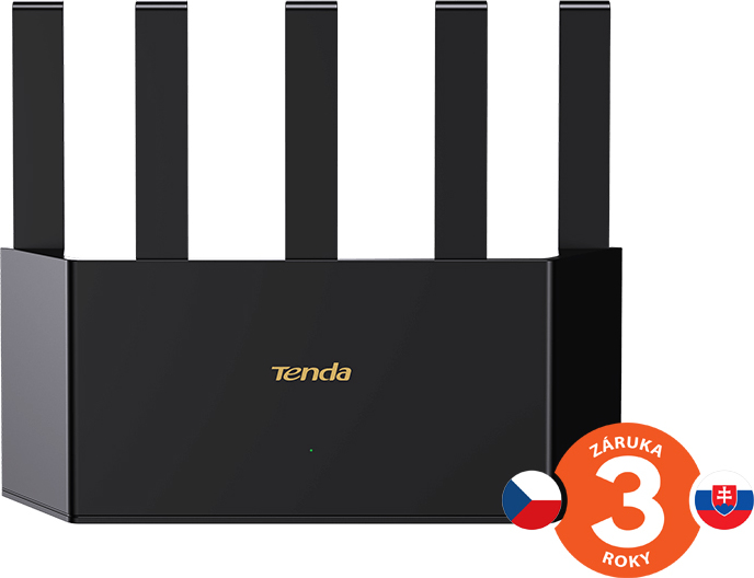 Tenda TX2L Pro AX1500 WiFi 6 Mesh Router, 1x GWAN, 3x GLAN, IPv6, 5x 6dBi anténa, WPA3, CZ App