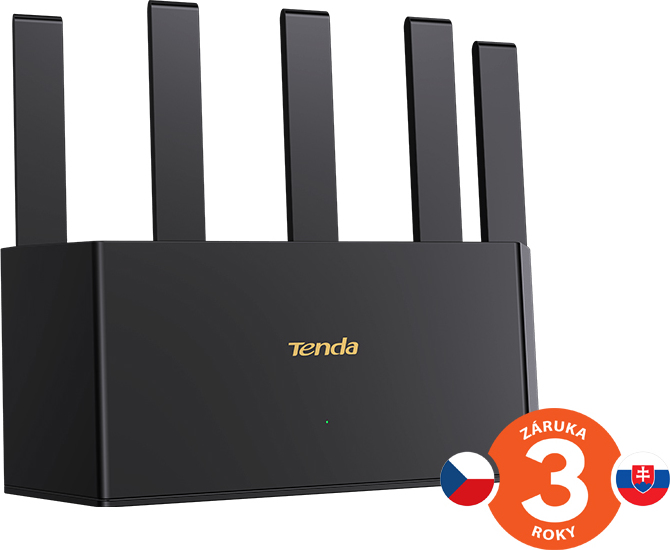 Tenda TX2L Pro AX1500 WiFi 6 Mesh Router, 1x GWAN, 3x GLAN, IPv6, 5x 6dBi anténa, WPA3, CZ App