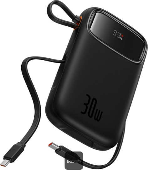 NoName Baseus power banka Qpow 10000mAh 30W černá s USB-C kabelem