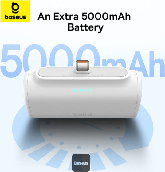 NoName Baseus power banka 5000mAh 20W USB-C bílá