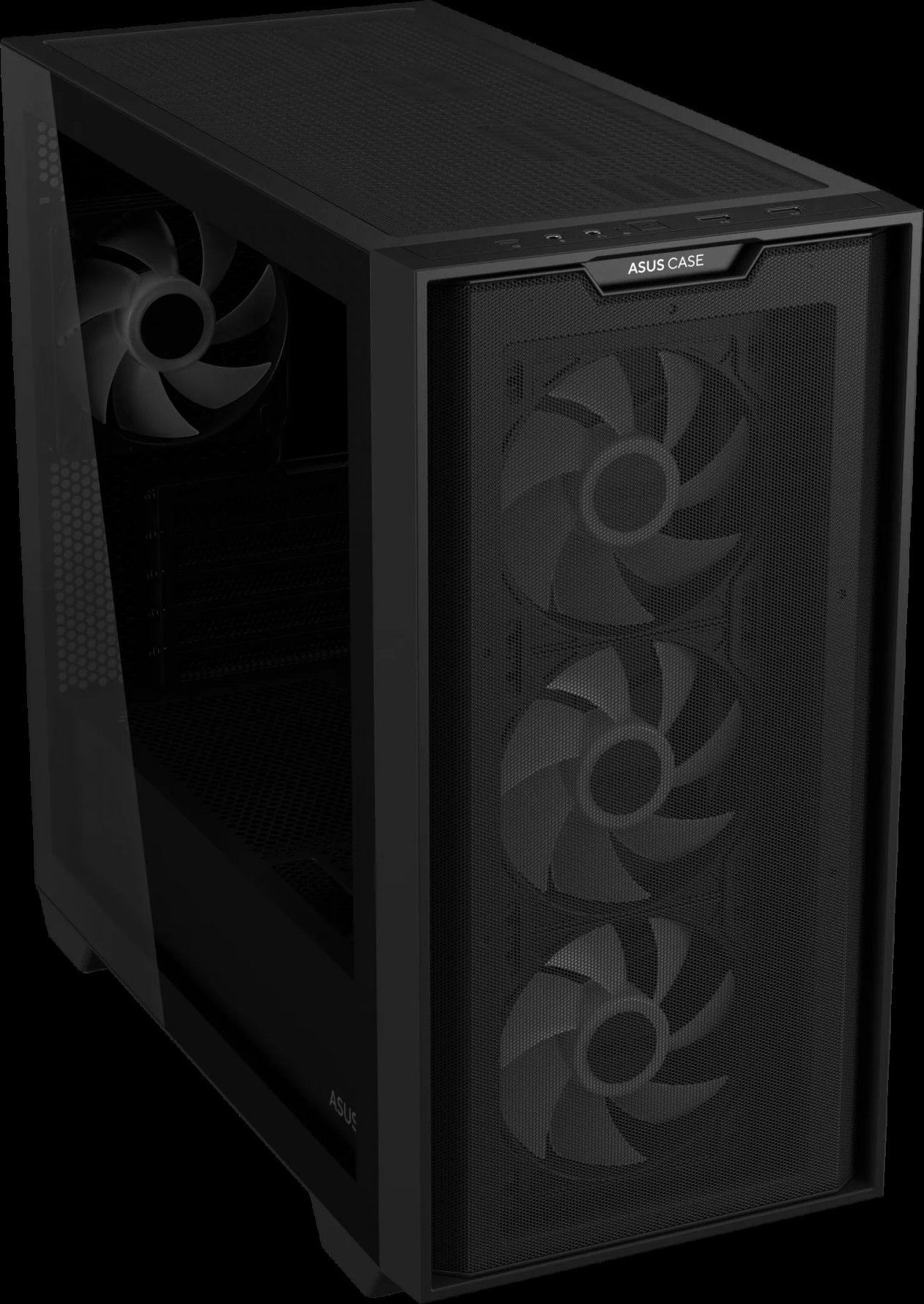 ASUS case A21 PLUS, Mini Tower, průhledná bočnice, 4x 120mm ARGB Fan, černá