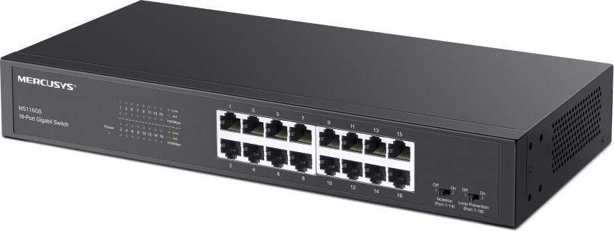 MERCUSYS switch MS116GS (16xGbE, fanless)
