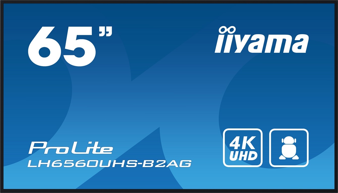 iiyama ProLite LH6560UHS-B2AG, 24/7, 164cm (64,6''), 4K, USB, RS232, Ethernet, Wi-Fi, Android, kit (RS232), black