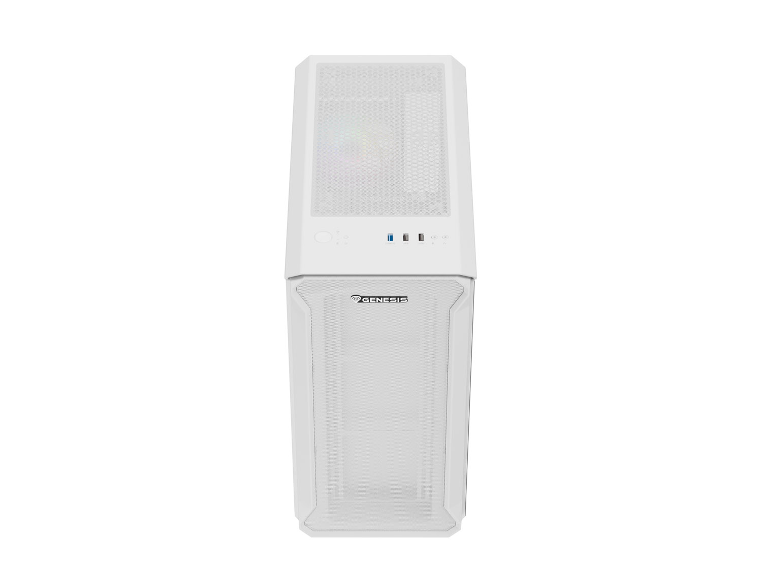 Počítačová skříň Genesis IRID 503 ARGB LITE/Mini Tower/Transpar./Bílá