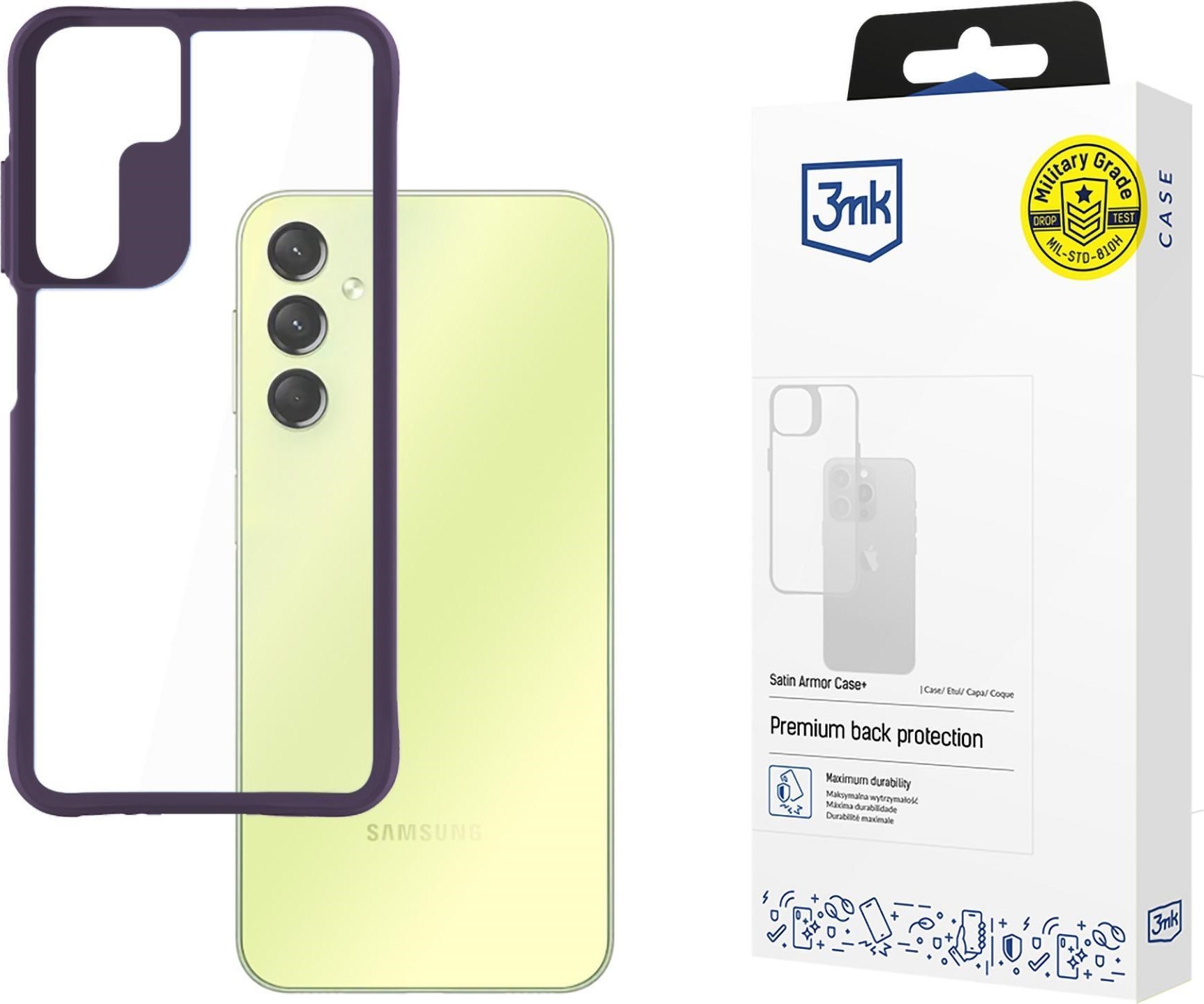 3mk ochranný kryt Satin Armor Case+ Purple pro Samsung Galaxy A25 5G