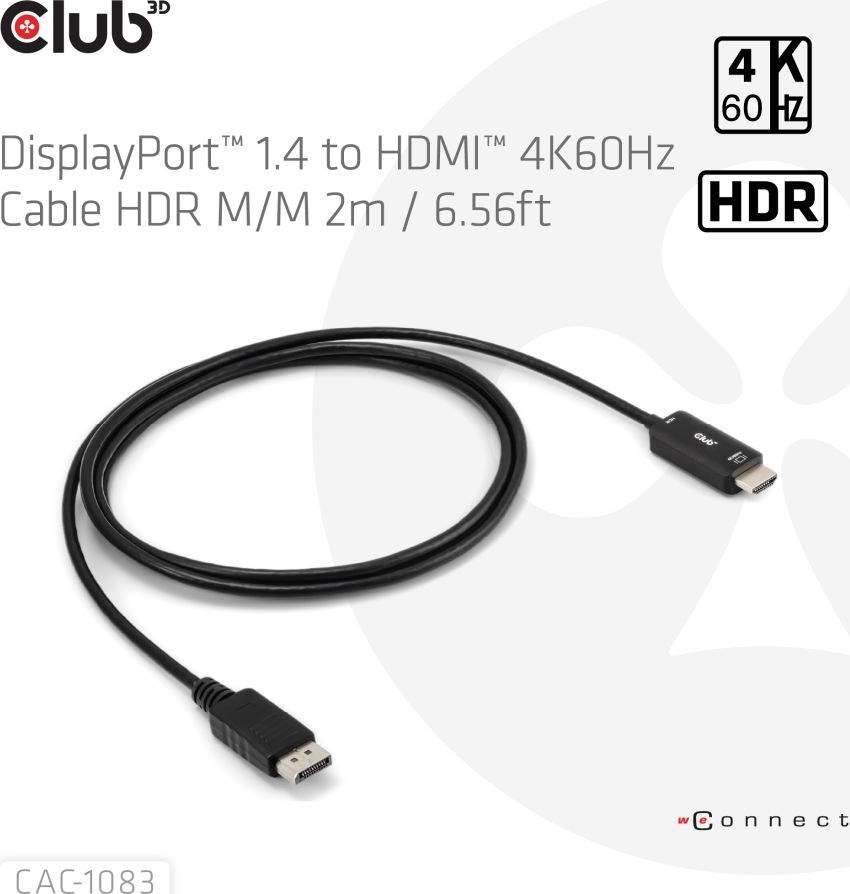 Club 3D Club3D Adaptér aktivní DisplayPort 1.4 na HDMI HDR (M/M), 2m