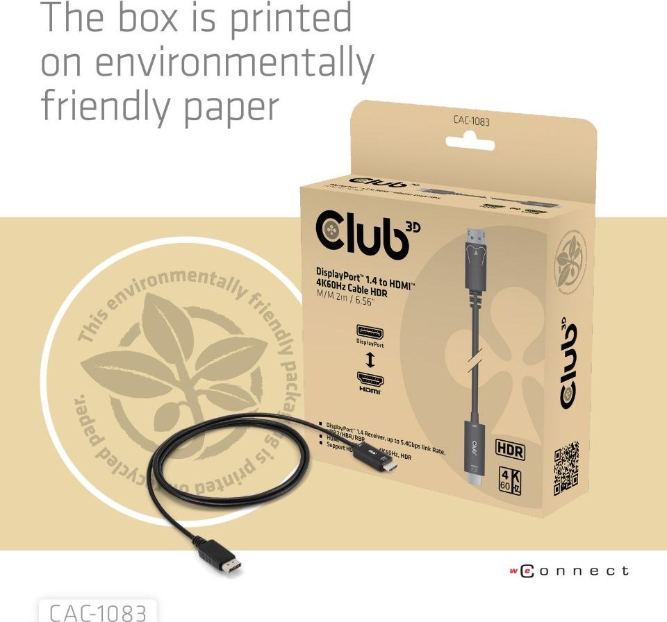 Club 3D Club3D Adaptér aktivní DisplayPort 1.4 na HDMI HDR (M/M), 2m
