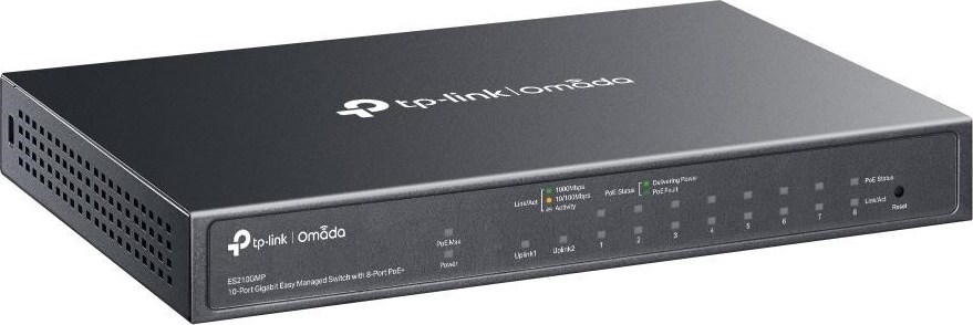 TP-Link OMADA switch ES210GMP (9xGbE,1xGbE/SFPcombo,8xPoE+,123W, fanless)