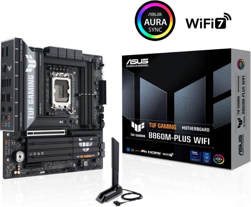 ASUS MB Sc LGA1851 TUF GAMING B860M-PLUS WIFI, Intel B860, 4xDDR5, 1xUSB4, 1xDP, 1xHDMI, WiFi, mATX