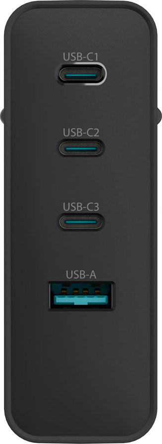 Univerzální USB nabíječka Natec GaN 100W, 3X USB-C, 1X USB-A, Černá