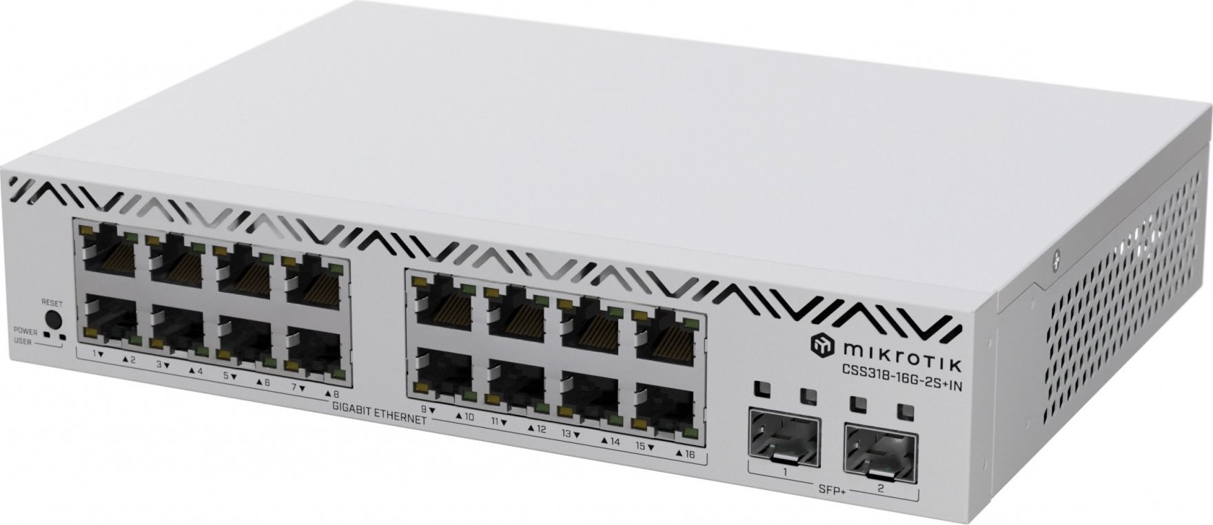 MikroTik CSS318-16G-2S+IN 18-portový switch (16x GB Eth, 2x SFP+)