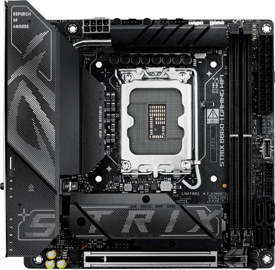ASUS MB Sc LGA1851 ROG STRIX B860-I GAMING WIFI, Intel B860, 2xDDR5, 1xThunderbolt, 1xDP, 1xHDMI, WiFi, Mini-ITX