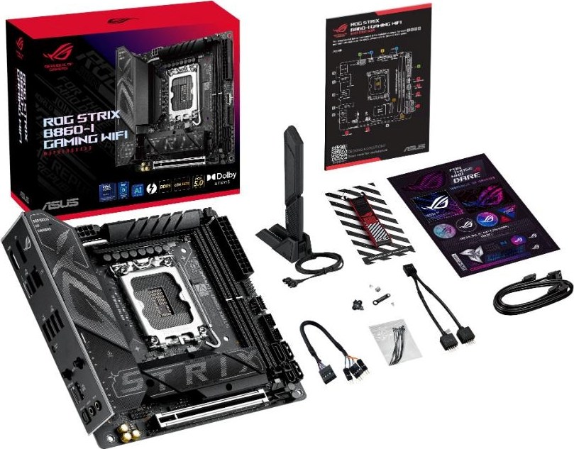 ASUS MB Sc LGA1851 ROG STRIX B860-I GAMING WIFI, Intel B860, 2xDDR5, 1xThunderbolt, 1xDP, 1xHDMI, WiFi, Mini-ITX