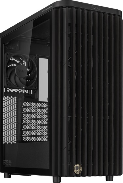 ASUS case PROART PA401 WOOD TG, Mid Tower, ATX, 1xUSB-C Gen2x2, 2xUSB 3.0, 2x 160mm Fan, 1x 120mm Fan, černá