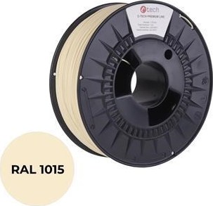 C-TECH Tisková struna (filament) PREMIUM LINE, PLA, slonová kost světlá, RAL1015, 1,75mm, 1kg