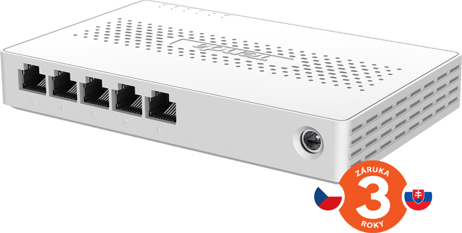 Tenda SM105 - 5x Multi-Gigabit 2.5G Ethernet Switch, 100/1000/2500 Mb/s, 25Gb/s, fanless