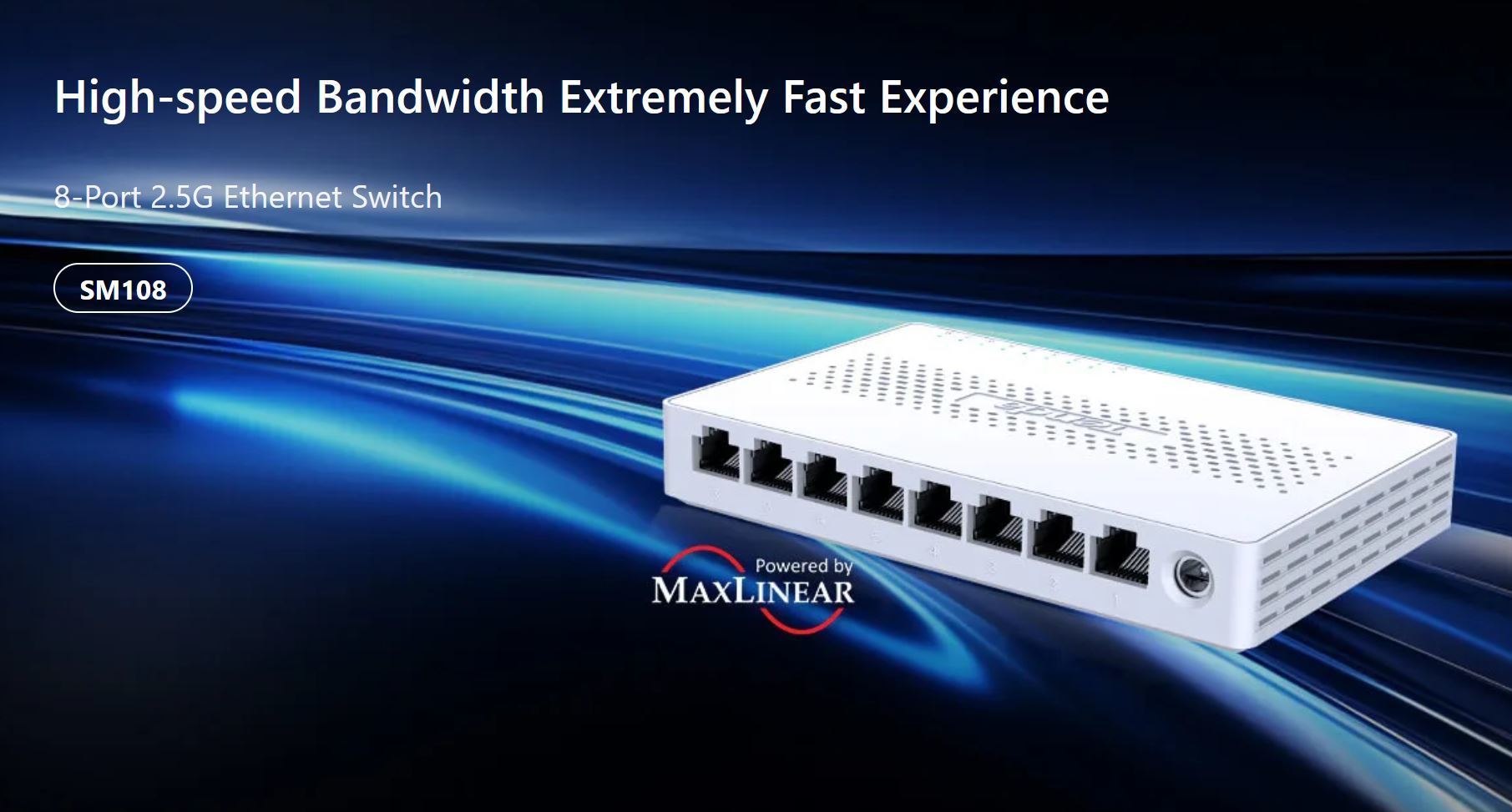 Tenda SM108 8-port Multi-Gigabit 2.5G Ethernet Switch, 100/1000/2500 Mbps, Desktop