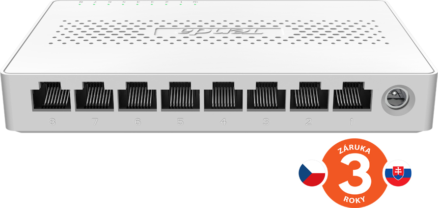 Tenda SM108 8-port Multi-Gigabit 2.5G Ethernet Switch, 100/1000/2500 Mbps, Desktop