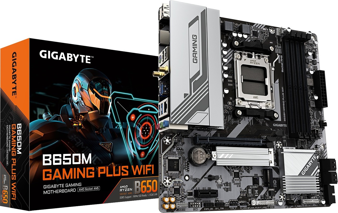 GIGABYTE MB Sc AM5 B650M GAMING PLUS WF, AMD B650, 4xDDR5, 2xDP, 1xHDMI, WiFi, mATX