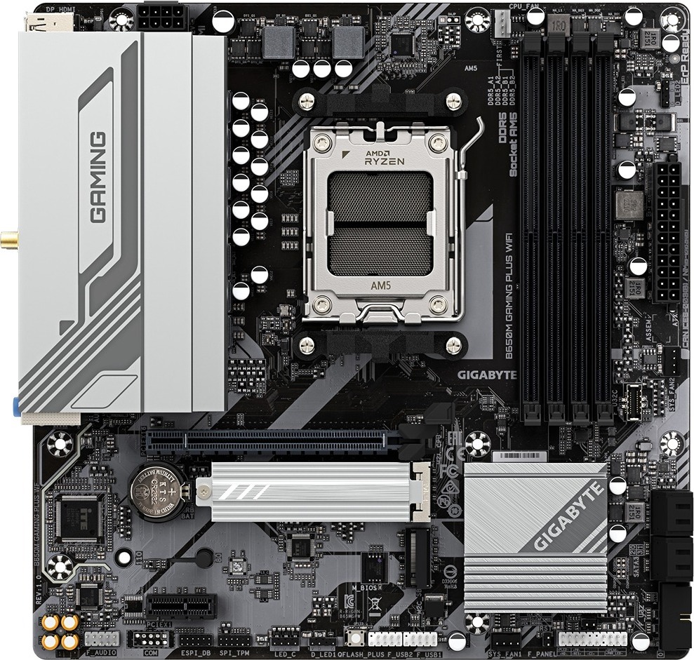 GIGABYTE MB Sc AM5 B650M GAMING PLUS WF, AMD B650, 4xDDR5, 2xDP, 1xHDMI, WiFi, mATX