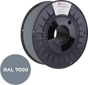 C-TECH Tisková struna (filament) PREMIUM LINE, PLA, veverčí šedá, RAL7000, 1,75mm, 1kg