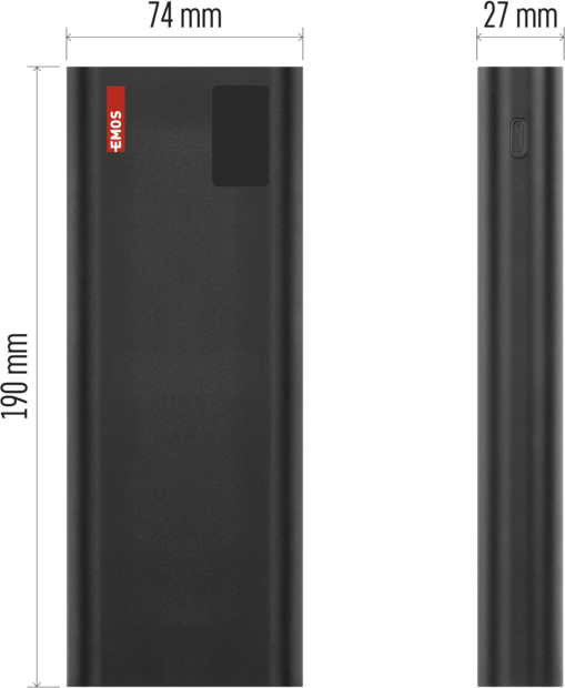 EMOS PWB NTBF30 27000MAH 100W PD 1×USB-C 1×USB-A