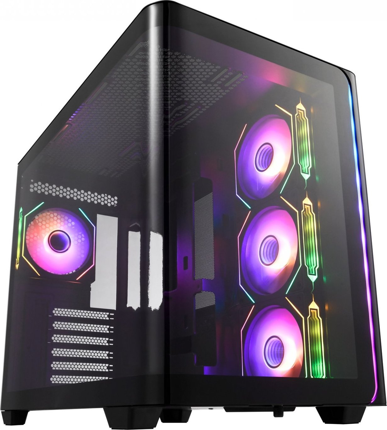 FSP M580-BA/Midi Tower/Transpar./Černá