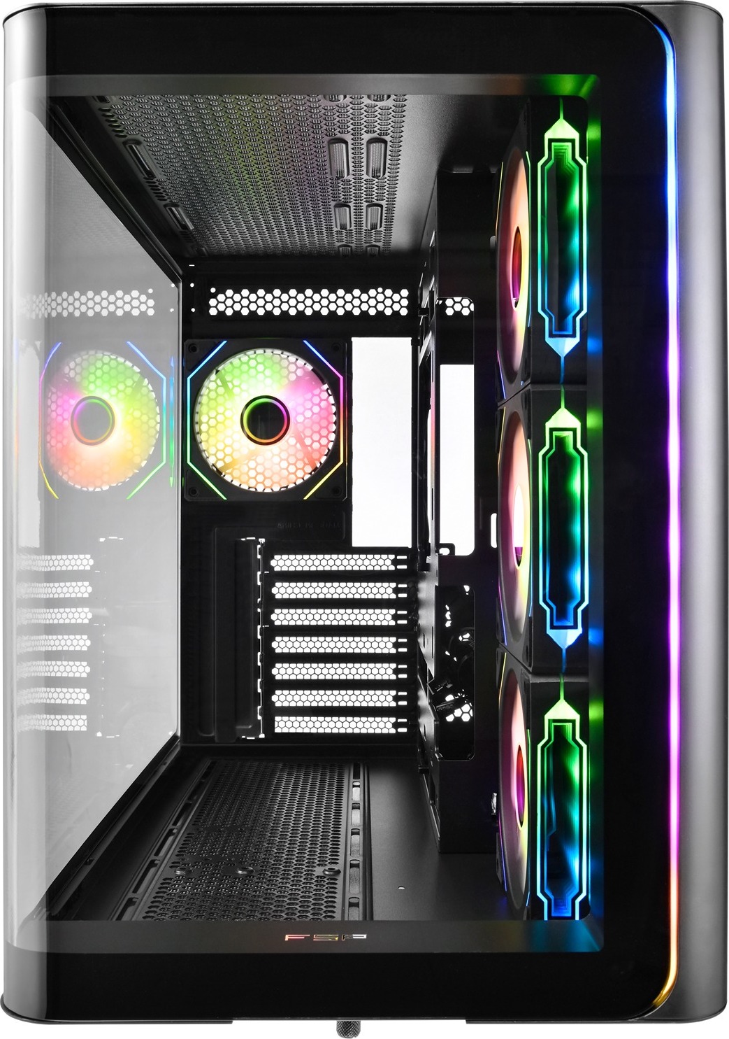 FSP M580-BA/Midi Tower/Transpar./Černá