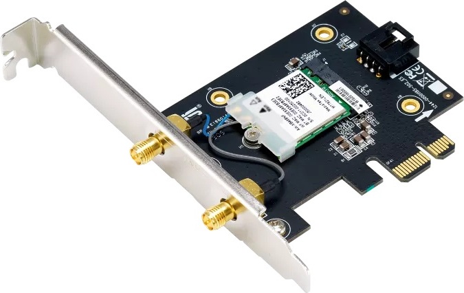 ASUS PCE-BE6500 WiFi 7 PCIe Adaptér, Bluetooth 5.4, PCIe 1x Slot, WPA3
