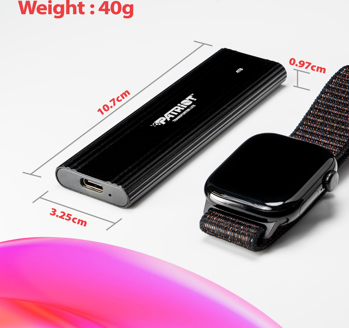 Patriot TRANSPORTER Lite/1TB/SSD/Externí/Černá/3R