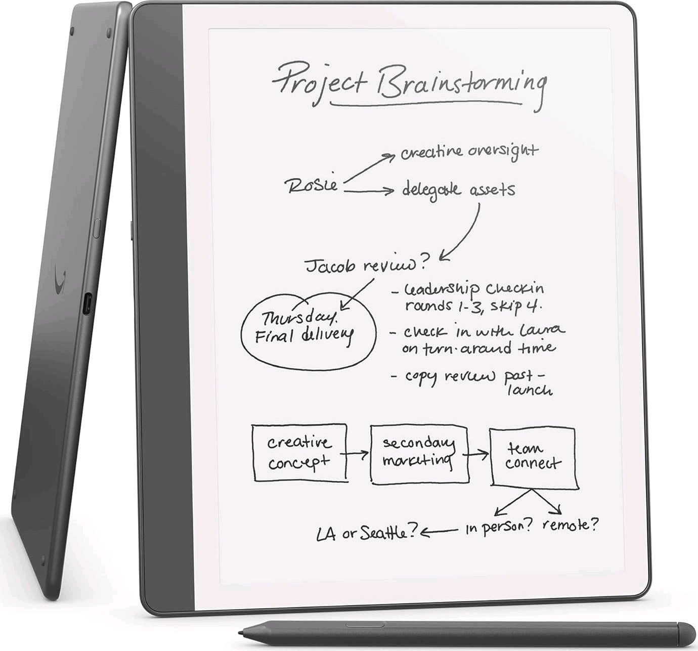 E-book Amazon Kindle Scribe 2024 (16 GB), Premium Pen, tungsten, BEZ REKLAM