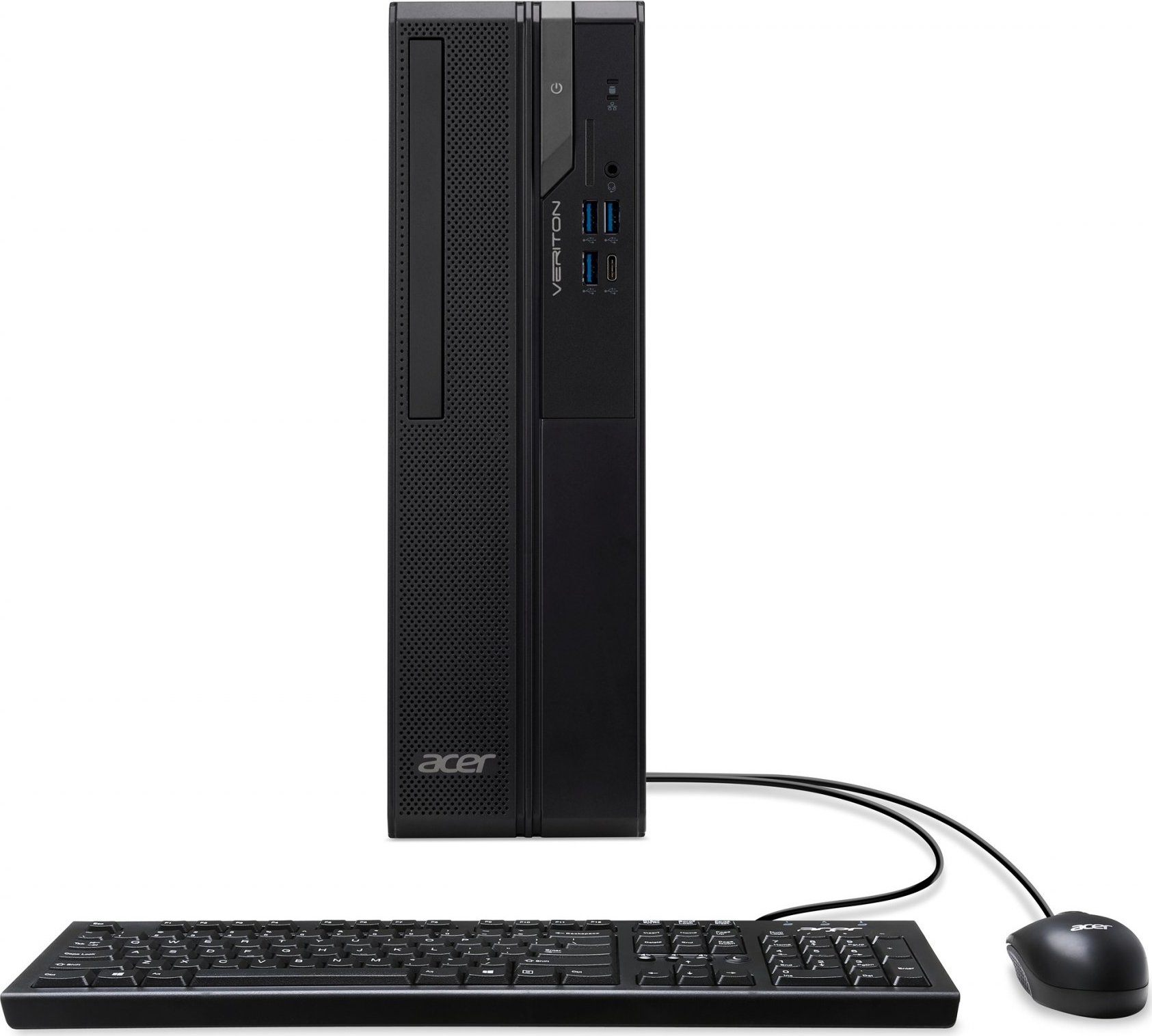 ACER PC Veriton VX2720G, i3-14100,8GB DDR4,256GB M.2 SSD,Wifi,DVD±RW,USB KB+mouse,W11P,180W,Black