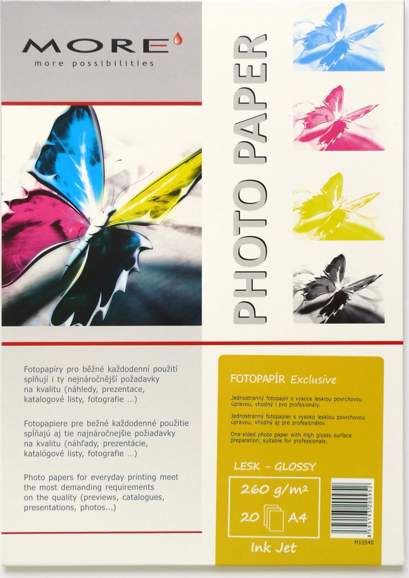 Fotopapier ARMOR MORE Exclusive 260 g/m2; lesklý, 20 listov, A4