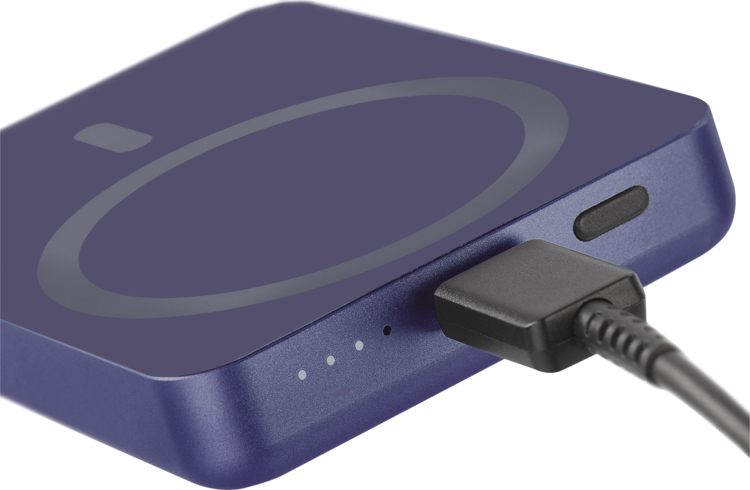 EMOS POWERBANKA WI 522, bezdrátové nabíjení 20W, 5.000mAh, MODRÁ, 1xUSB-C