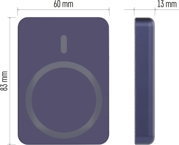 EMOS POWERBANKA WI 522, bezdrátové nabíjení 20W, 5.000mAh, MODRÁ, 1xUSB-C