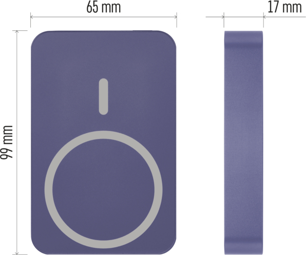 EMOS POWERBANKA WI 1046, bezdrátové nabíjení 20W, 10.000mAh, MODRÁ, 1xUSB-C