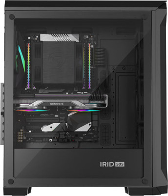 Počítačová skříň Genesis IRID 505 ARGB V2/Midi Tower/Transpar./Černá