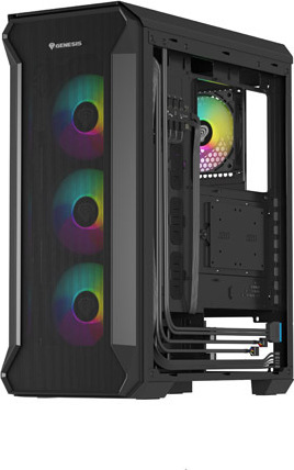 Počítačová skříň Genesis IRID 505 ARGB V2/Midi Tower/Transpar./Černá